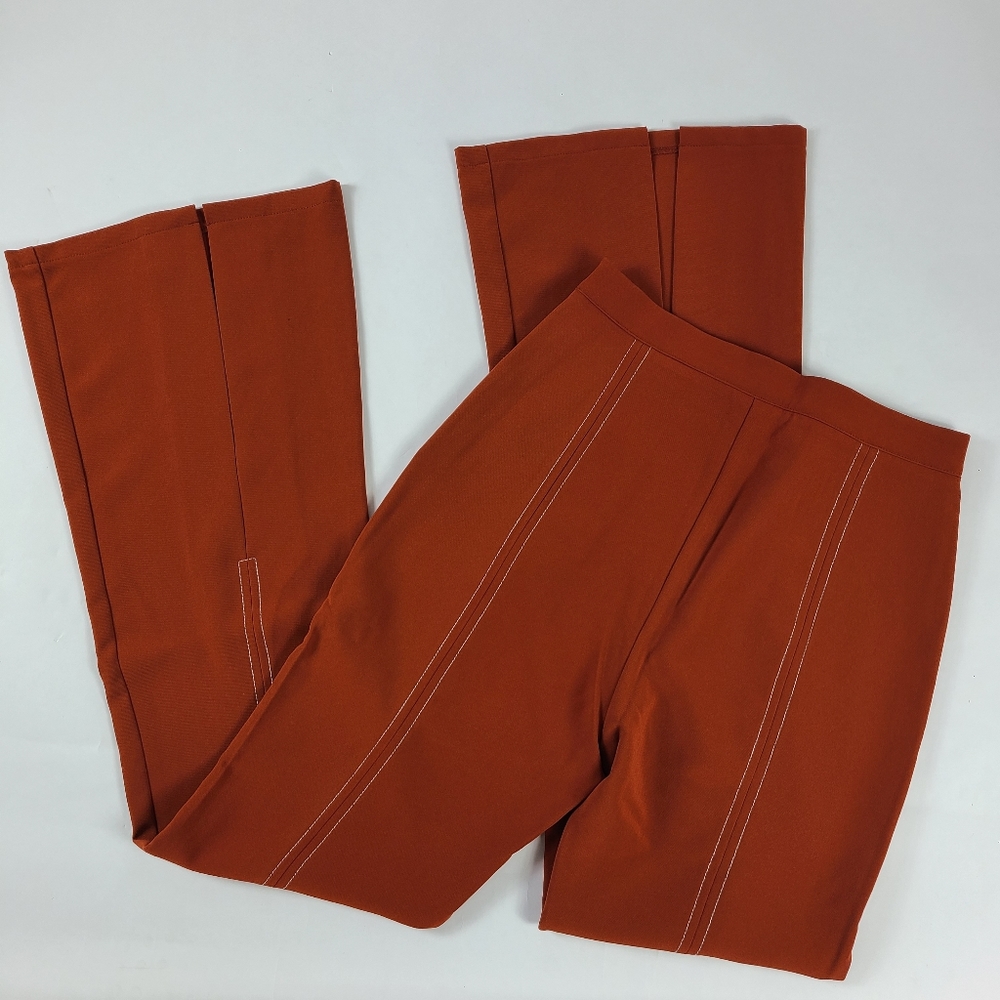 Foxiedox Rust Orange Split Front Flare Pants - image 7